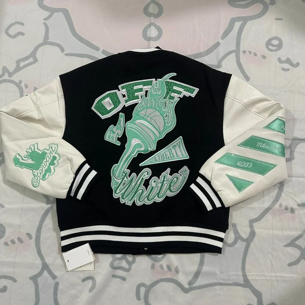 Off-White Multicolor Unisex Baseball Cardigan Jacket - Picture 6 of 6